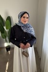 Desenli Pamuk Şal | Mavi