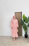 Elara Şifon Elbise - Pudra