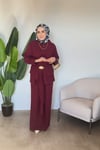 Gold Aksesuar Detaylı Takım | Bordo