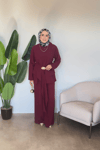 Gold Aksesuar Detaylı Takım | Bordo
