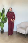 Gold Aksesuar Detaylı Takım | Bordo