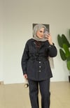 Gold Düğmeli Denim Takım | Lacivert 