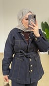 Gold Düğmeli Denim Takım | Lacivert 