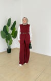Kemerli Yelek Takım | Bordo