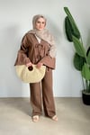 Kol Detay Kimono | Kahve