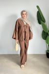 Kol Detay Kimono | Kahve