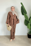 Kol Detay Kimono | Kahve
