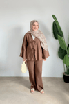 Kol Detay Kimono | Kahve