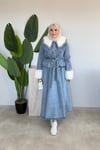 Kürk Detaylı Denim Takım |  Mavi