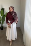 Liza Gold Düğmeli Gömlek | Bordo
