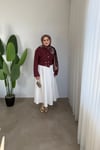 Liza Gold Düğmeli Gömlek | Bordo