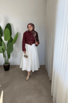 Liza Gold Düğmeli Gömlek | Bordo