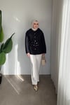 Liza Gold Düğmeli Gömlek | Lacivert
