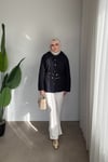 Liza Gold Düğmeli Gömlek | Lacivert