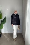 Liza Gold Düğmeli Gömlek | Lacivert