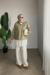 Mini Teddy Desenli Sweat | Çağla Yeşili