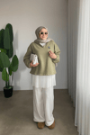 Mini Teddy Desenli Sweat | Çağla Yeşili