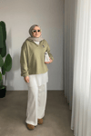 Mini Teddy Desenli Sweat | Çağla Yeşili