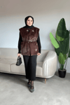 Mira Kürk Yelek | Kahverengi