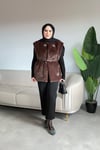 Mira Kürk Yelek | Kahverengi
