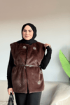 Mira Kürk Yelek | Kahverengi