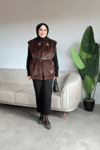 Mira Kürk Yelek | Kahverengi
