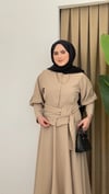 Mira Kuşak Detaylı Etekli Takım - Taş