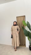 Mira Kuşak Detaylı Etekli Takım - Taş
