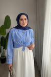 Premium Taş İşlemeli Gömlek | Mavi