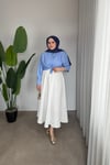 Premium Taş İşlemeli Gömlek | Mavi
