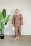 Rima Ham Keten Takım | Kahve