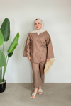 Rima Ham Keten Takım | Kahve