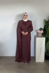 Rima Premium Taşlı Elbise | Kiremit