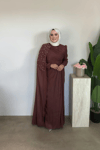 Rima Premium Taşlı Elbise | Kiremit