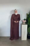 Rima Premium Taşlı Elbise | Kiremit