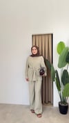 Rose Kuşak Detaylı Modal Takım - Çağla 
