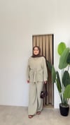 Rose Kuşak Detaylı Modal Takım - Çağla 