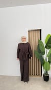 Rose Kuşak Detaylı Modal Takım - Kahve