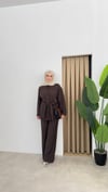 Rose Kuşak Detaylı Modal Takım - Kahve