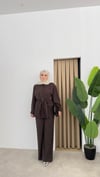 Rose Kuşak Detaylı Modal Takım - Kahve
