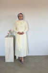 Sahra Pelerinli Elbise | Sarı
