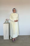Sahra Pelerinli Elbise | Sarı