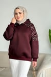 Scuba Taşlı Kapişonlu Sweat | Bordo
