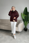 Scuba Taşlı Kapişonlu Sweat | Bordo