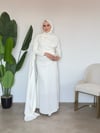 Sedef Premium Taşlı Elbise - Beyaz