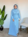 Sedef Premium Taşlı Elbise - Mavi