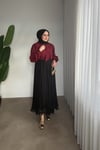 Tasarım Kolu Güllü Gömlek | Bordo