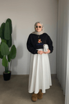 Teddy Desenli Sweat | Siyah