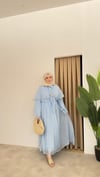 Toka Detaylı Premium Elbise- Bebe Mavi