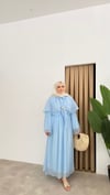 Toka Detaylı Premium Elbise- Bebe Mavi